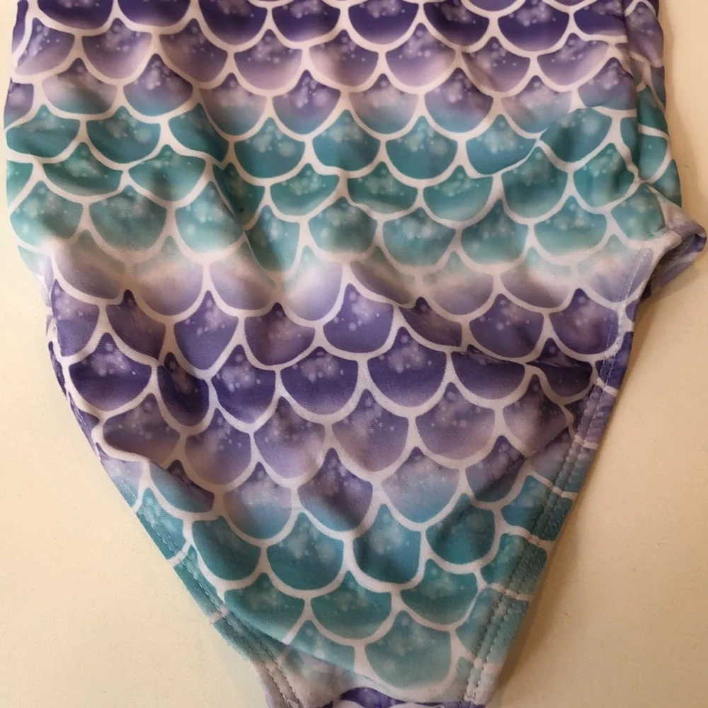 Disney Princess Ariel Mermaid Purple Teal Swimsuit Little Girls XS